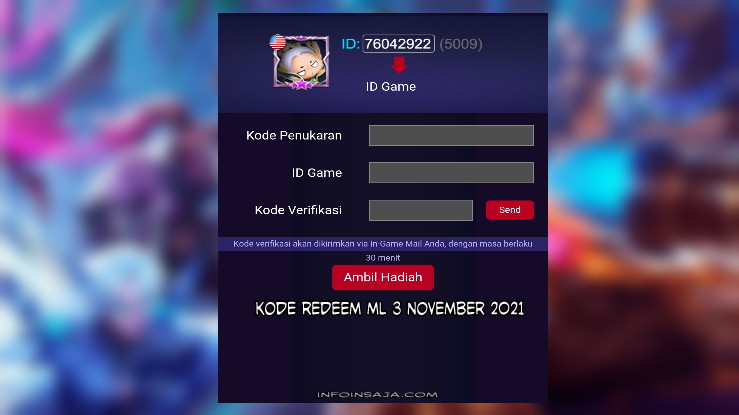 Kode Redeem Ml 3 November 2021
