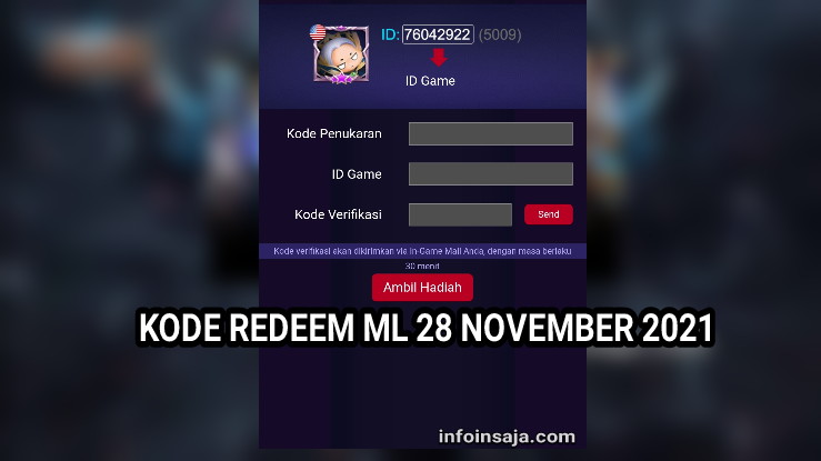Kode Redeem Ml 28 November 2021