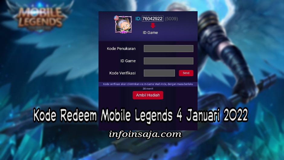 Kode Redeem Mobile Legends 4 Januari 2022