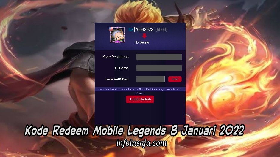Kode Redeem Mobile Legends 8 Januari 2022