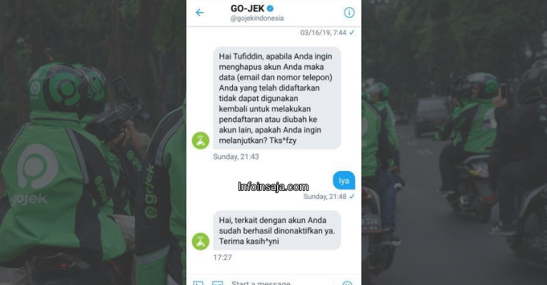 Cara Delete Akun Gojek Customer Permanen